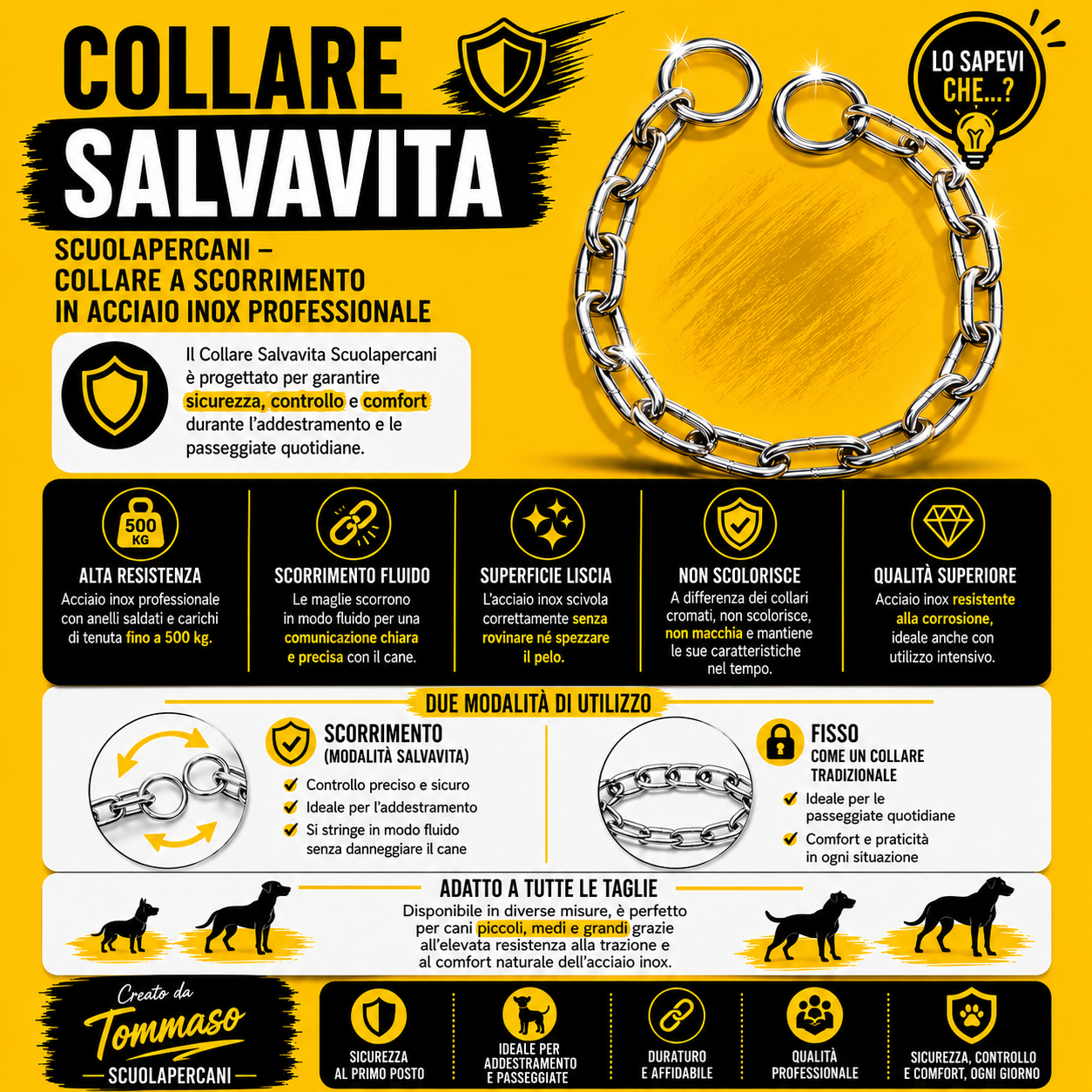 Collare salvavita artigianale - Scuolapercani