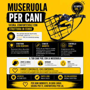 Museruola per Cani Scuolapercani | Sicura, Confortevole con Struttura in Ferro
