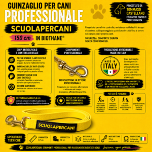 Guinzaglio per Cani Professionale in BioThane® Medium 150 cm